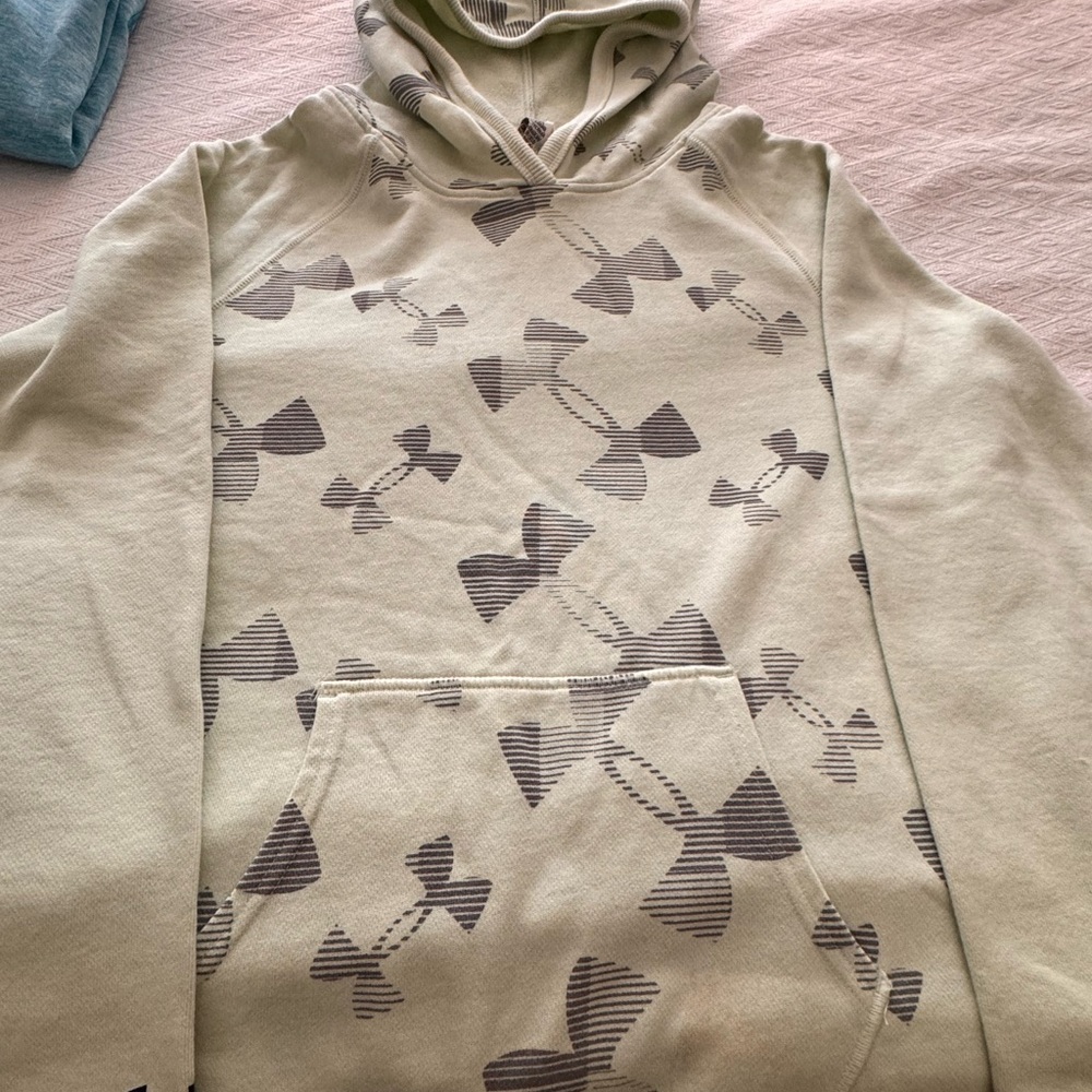 Kids light green Hoodie with Gray Pattern
